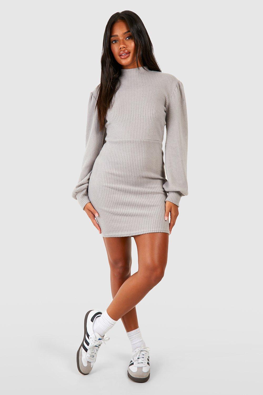 Grey dress hot sale boohoo